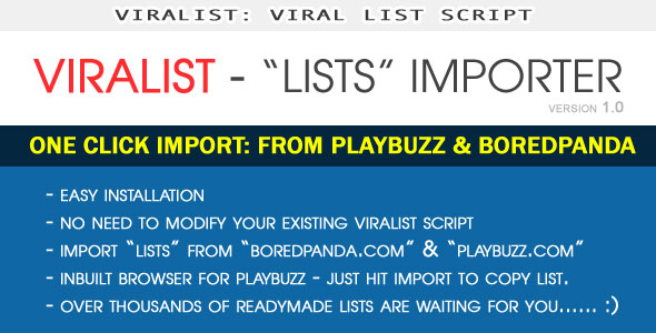 69 Playbuzz And Boredpanda List Importer For Viralist
