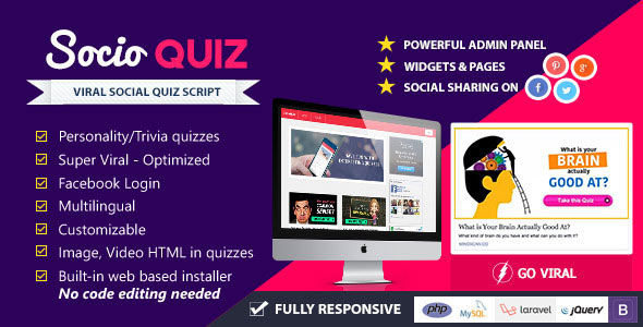 213 Socioquiz V111 Viral Quiz Website With Facebook Login