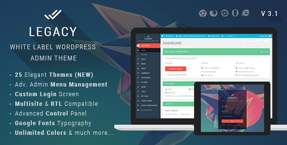 320 Legacy White Label Wordpress Admin Theme