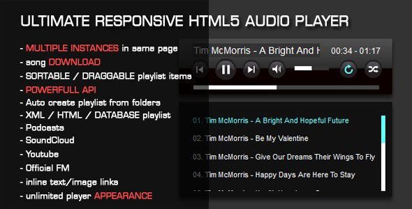 536 Html5 Audio Player With Playlist
