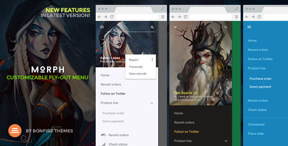 551 Morph Customizable Fly Out Wordpress Menu
